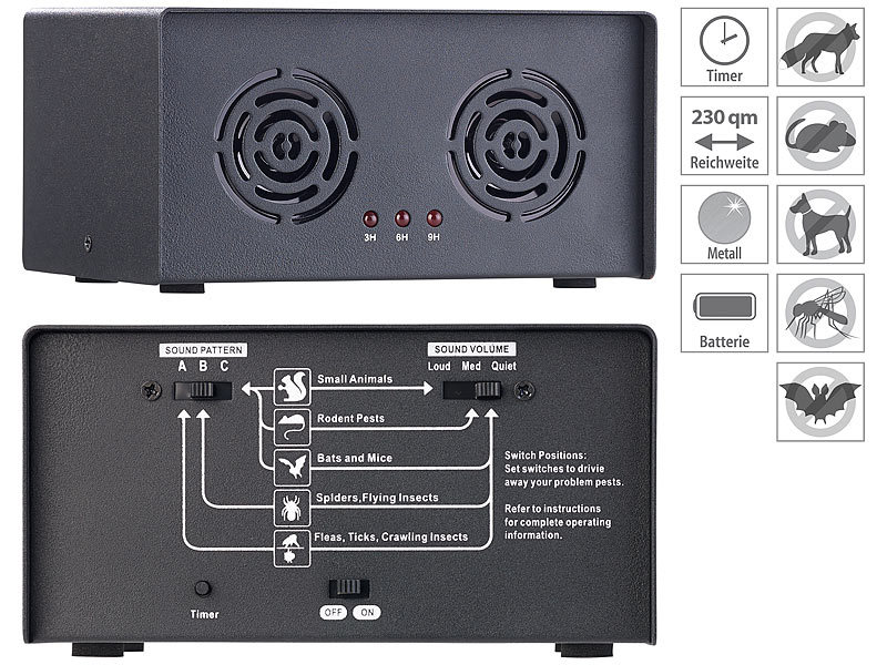; Universal-Ultraschall-Schädlingsschrecke Universal-Ultraschall-Schädlingsschrecke 