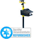 Exbuster Tiervertreiber mit Wassersprinkler & Sensor (refurbished); Ultraschall-Solar-Tierschrecke mit Bewegungsmelder mit Blinklicht 