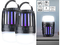 Exbuster 2er Pack 2in1-UV-Insektenvernichter und Camping-Laterne mit Akku, USB
