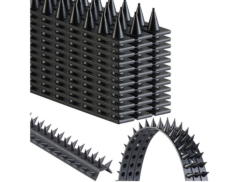 Exbuster 12er-Set Tierabwehr-Spikes, 3-reihig, je 49 x 4,5 cm lang